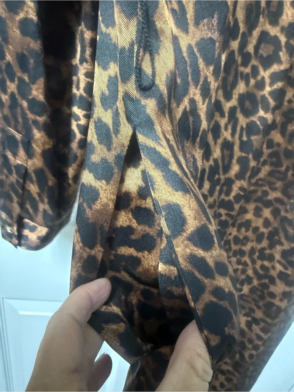 Talbots Brown Leopard Print Long Sleeve Shirt Dress - Picture 4 of 6